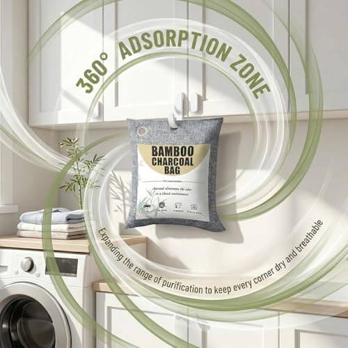 Bamboo Charcoal Air Purifier Bags – Natural Odor Absorber Eliminators, Ideal for Home Closets, Pet Litter Boxes, Cars, Refrigerators & Shoe Cabinets (100 g (Pack of 5)) — view 5