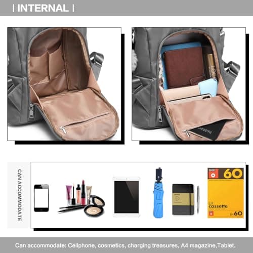 Miss Lulu Backpack Womens, Anti-Theft PU Rucksack Bags for Ladies — view 3
