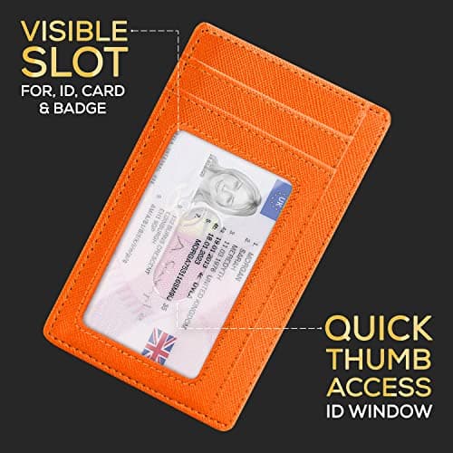 PIRNA Slim Wallet for Men & Women | RFID Blocking Minimalist Credit Card Holder – Thin Lightweight Card Wallet with Gift Box (Orange) — view 6