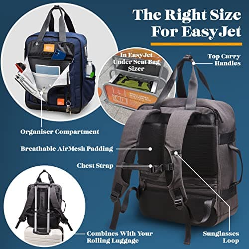 CabinMax Easyjet Cabin Bag 45x36x20 Underseat Cabin Bags & Travel Backpack — view 3