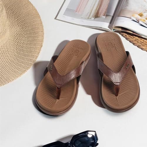 KuaiLu Womens Arch Support Flip Flops Yoga Mat Cushioned Orthopedic Sandals — view 2