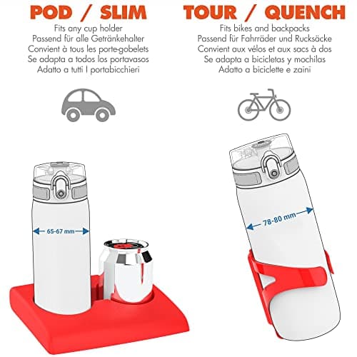 Ion8 Water Bottle, 500 ml/18 oz, Leak Proof, Easy to Open, Secure Lock, Dishwasher Safe, BPA Free, Hygienic Flip Cover, Carry Handle, Fits Cup Holders, Easy Clean, Carbon Neutral, Blue — view 6