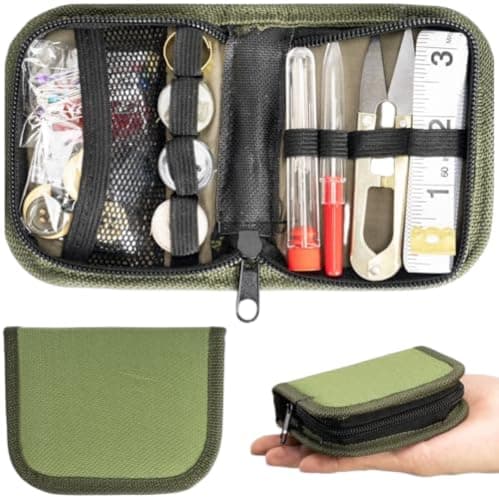 Bug Out Bag Survival Kit UK, Small Sewing Kit, Army Repair Set – Compact Bug Out Bag Survival UK with Nylon Case for Travel, Field, Home Emergency