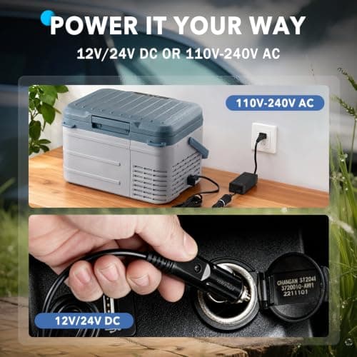 DOGHLY 12 Volt Car Refrigerator 11QT Portable Cooler -4℉-68℉, Compressor Fridge 12V/24V DC & 110-240V AC, Electric Cooler for Truck, RV, Camper, SUV, Travel, Camping & Road Trips (11QT), Blue — view 6