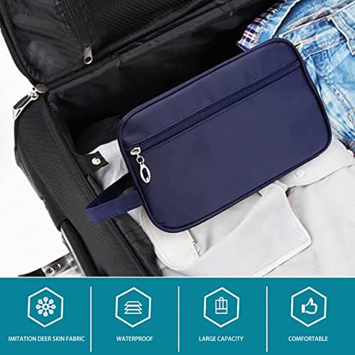 FITDON Portable Travel Toiletry Bag, Waterproof Dopp Kit Shaving Bag for Men, Blue — view 4