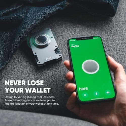 VULKIT Credit Card Holder with Money Clip Slim Aluminum Metal Wallet with Airtag Holder RFID Blocking Card Holder Wallet for Men — view 3