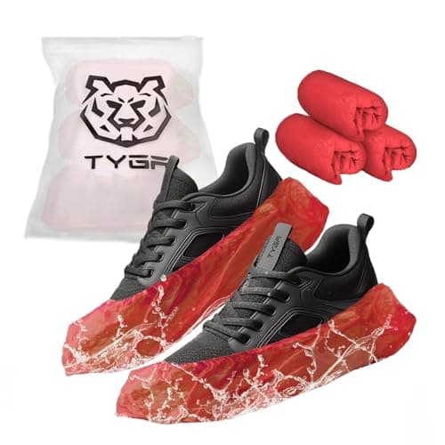 TYGA STORE 30 Pieces Disposable Shoe Covers - Red