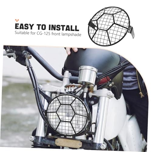 OSOLADY Motorcycle Headlight Hood Mesh Grill Led Headlamp Protector Fit Easy Installation — view 5