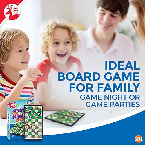 SOL Snakes and Ladders Travel Game - Magnetic Mini Board Game, Foldable — view 4