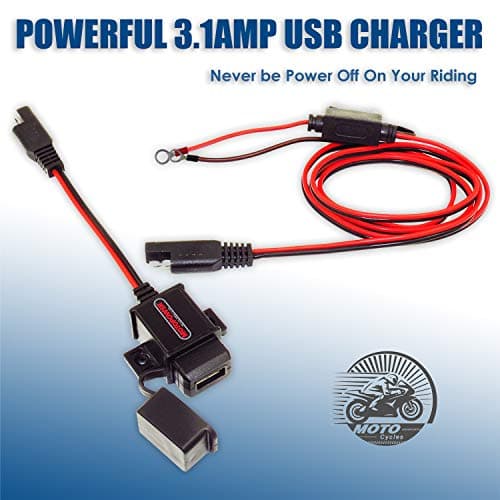 MOTOPOWER MP0609A 3.1Amp Motorcycle USB Charger Kit for Phone, GPS or Sport Camera — view 2