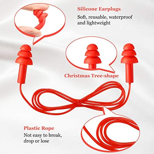 Frienda 6 Pairs Corded Earplugs Silicone for Sleeping with Cord Waterproof — view 4