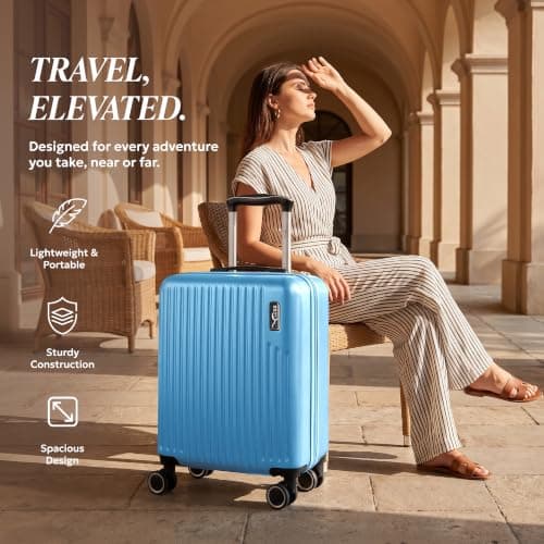 LUGG 15inch Vacay Suitcase ABS Luggage, Aluminium Trolley Handle, 360° Spinner Wheels, Water-Resistant & Durable Material - Airline Compatible (45 x 20 x 33cm) — view 2