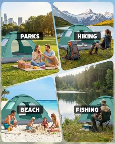 Maraiss Lightweight Foldable 2 Person Tent, Double Doors & Windows, Instant Setup Waterproof Sun-Proof Tent for Outdoor Backpacking, Beach, Hiking & Family Camping — view 6