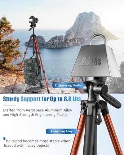POLAM-FOTO 188cm Aluminium Camera Tripod with 3-Way Head — view 2
