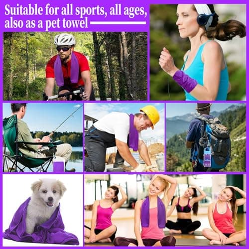 VAKKI Cooling Towel, Ice Cold Sports Sweat Towels for Instant Relief Perfect Coolings Scarf Neck,Forehead, Wristband, Bandana, Stay Cool from Over Heating During All Kinds of Sport and Exercise — view 6