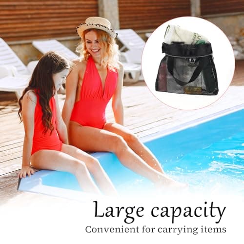 Giantree Mesh Shower Caddy, Portable Small Hanging Toiletry Tote With Zipper, Quick Dry for Gym, Travel, Camp, Beach, Sunscreen, Dorm & College Essentials (Black) — view 3