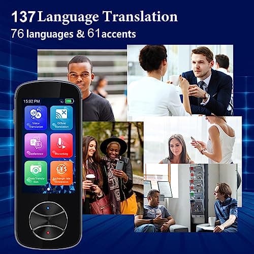 Translator Device, Large Display Panel, 128 Languages Translation, Offline Translation, Photo Text Translation, Group Chat, Large Capacity Battery, Easy to Operate — view 2