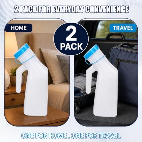 Urinal Bottles for Men 2 Pack – 1000ml Pee Bottle with Glow in The Dark Lid — view 6