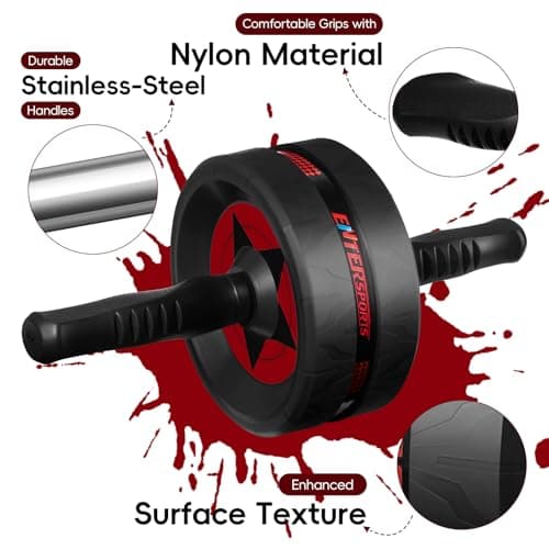 Ab Roller with Two Extra-Thick Non-Slip Knee Mat for Core Abs Rollout — view 4