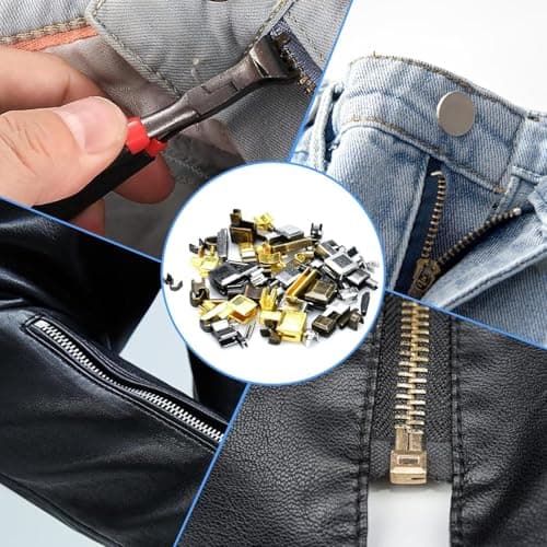 FEIGO Zip Repair Kit with Pliers, 81pcs Zipper Repair Set (#3#5#8#10), Metal Replacement Zipper Sliders & Stops for Jackets, Jeans, Bags, Luggage, DIY Sewing Kit — view 5