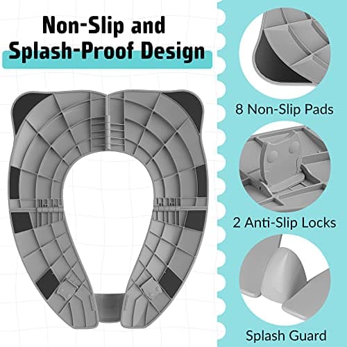 Maliton Toddler Toilet Seat, Foldable Potty Training Seat with Splash Guard — view 3