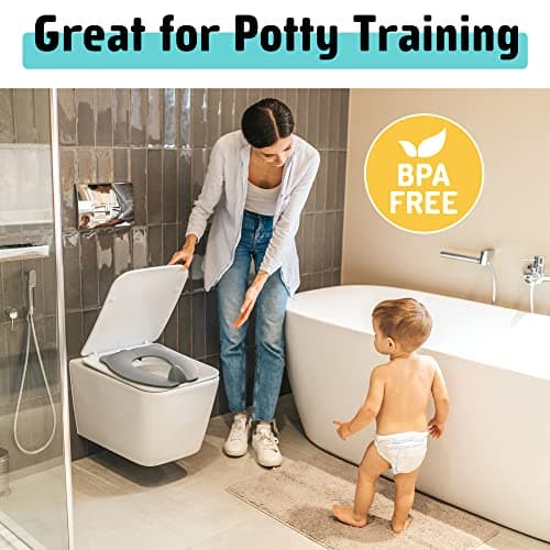 Maliton Toddler Toilet Seat, Foldable Potty Training Seat with Splash Guard — view 4