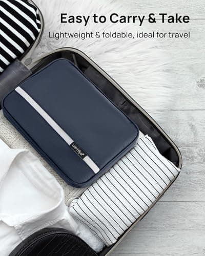 Carttiya Hanging Travel Toiletry Bag - Large Wash Bag for Men and Women, Waterproof Foldable Cosmetic Bag Make up Toiletry Bag with Hook for Business Trip, Gym, Vacation and Household (Dark Blue) — view 6