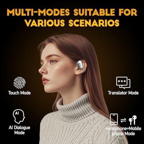 Dayear AI Language Translation Earbuds, 144 Languages & Accents Real Time Translator, Bluetooth 5.4, Support Playing Music Calls, Ideal for Travel and Business, Learning, Enjoy Various Modes — view 3