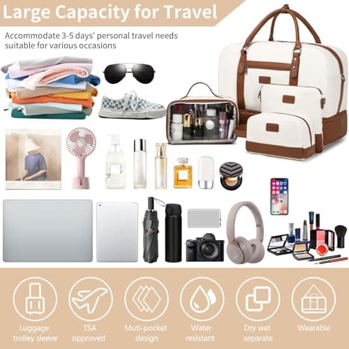 4PCS Weekender Bags for Women Large Overnight Weekend Travel Duffel Bags — view 6