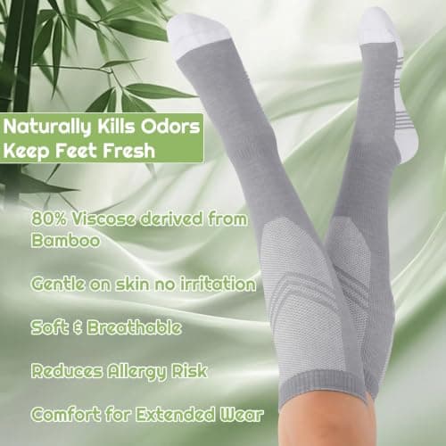 KKuSoxyy 3 Pack Compression Socks for Women Men, Bamboo Viscose 15–20mmHg — view 4