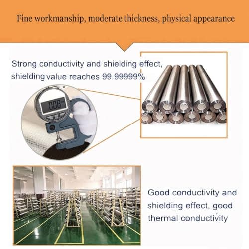 RF Shielding Fabric EMF Blocker Material Faraday Fabric-EMI RFID Shielding Anti-Radiation RF Blocking Material EMI Shielding for RF,EMI,WiFi,Military Grade Tent Fabric,Blanket,silver-1x1.1m — view 3