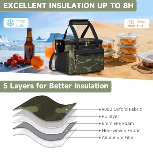 Lunch Bag for Men Mens Insulated Lunch Bag Cooler Lunch Bag for Adult Work — view 6