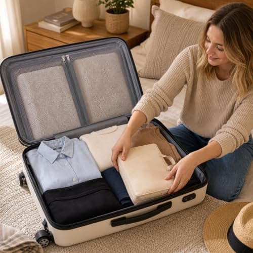Hanging 7-in-1 Toiletry Organizer Instant Suitcase Wardrobe Beige Storage — view 5