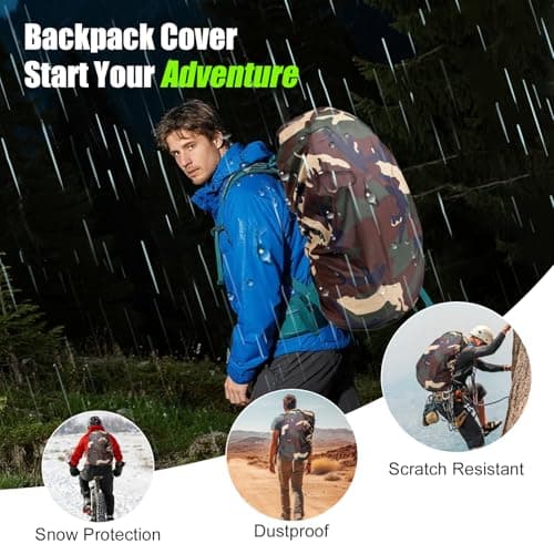 Bomiclss 2 Pack Cover for Backpack 20-28L Small Waterproof Rain Cover for Backpack Waterproof Bag Cover Small for Hiking Cycling Camping Travel (L) — view 4