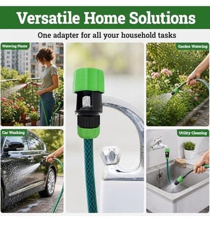 Electoys Tap Hose Connector Faucet - DIY Garden Watering Connector - Universal ABS Plastic Adapter for Kitchen & Basin Taps - Includes 2 Washers for Leak-Free Connection - Durable Gardening Gadget — view 4
