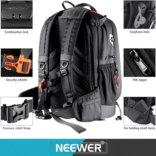 Neewer Pro Camera Case Waterproof Shockproof Adjustable Padded Camera Backpack Bag with Anti Theft Lock for DSLR, Compatible with DJI Phantom 1 2 3 Drone Tripods Flash Lens Accessories — view 4
