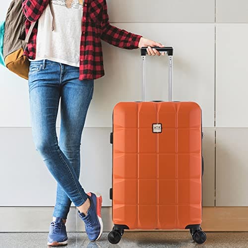 ATX Luggage Extra Large Suitcase Super Lightweight Durable ABS Hard Shell Suitcase with 4 Wheels and Built-in TSA Lock (Orange, 32 Inches,132 Liter) — view 5