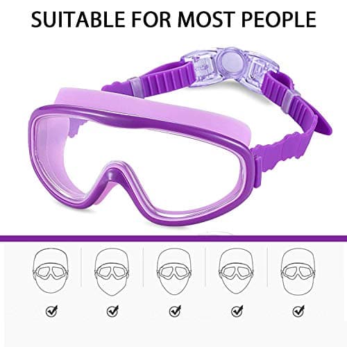 Yizerel 2 Pack Kids Swim Goggles, Swimming Glasses for Children and Early Teens from 3 to 15 Years Old, Wide Vision, Anti-Fog, Waterproof, UV Protection — view 3