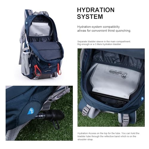 MOUNTAINTOP 40L Hiking Backpack Water Resistant Trekking Rucksack Unisex — view 5