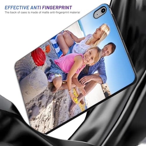 Personalised Case Compatible with All iPad models iPad 10th, 9th Gen,6th Gen, 5th Gen, Mini, Air, M2, M3 – Collage Photo Black Silicon Shockproof Cover - Personalize with ONE-PHOTO — view 2