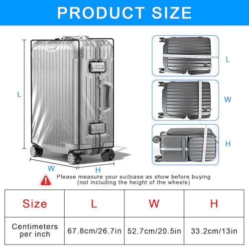 XCRPRT 2 PCS Clear PVC Suitcase Cover Protectors, 30 Inch Luggage Cover Protector Bag with Luggage Tag*2, Waterproof Suitcase Protective Cover, Travel Luggage Cover Elastic for Wheeled Suitcase 30'' — view 2
