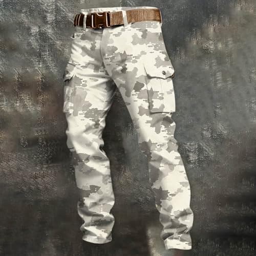 Men's Multi-Pocket Cargo Pants for Outdoor Adventure and Work, Durable Cotton Blend with Reinforced Knees, Water-Resistant, Adjustable Waist, 6-Pocket Design for Tools and Essentials (Grey, XXL) — view 3