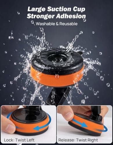 JOYTUTUS Magnetic Car Phone Mount, 2-in-1 Detachable Ring Stand Orange — view 6