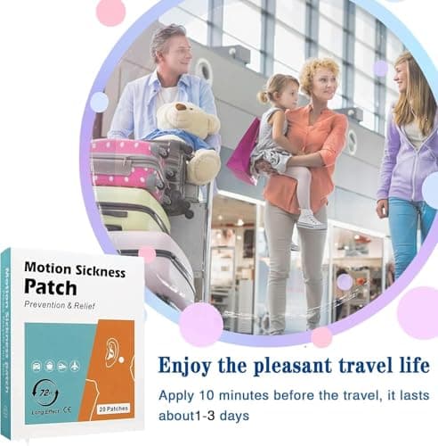 40 Counts Motion Sickness Patches for Car and Boat Rides, Cruise and Airplane Trips - Relieve Dizziness&Vomiting from Seasickness, Fast Acting&No Side Effects — view 4