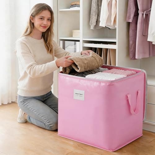 Heavy Duty Storage Box Waterproof Moving Bag Pink 190L Reusable Packing Bag — view 5