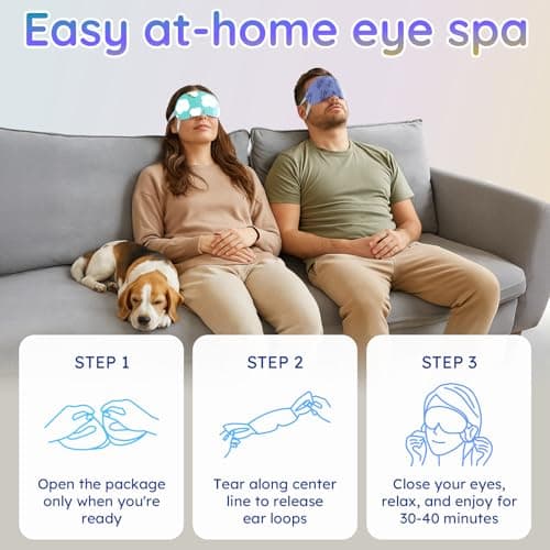 16 Pack Steam Eye Mask Variety Set Lavender Chamomile Jasmine and Unscented, Heated Eye Masks for Dry Eyes Puffiness and Relaxation, Self Heating Warm Compress for Sleep and Travel — view 4