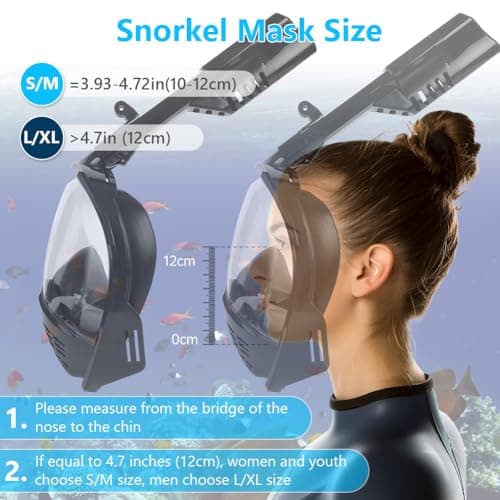 AOOSA Snorkel Mask Full Face, Anti-fog & Anti-leak Snorkel Mask — view 2