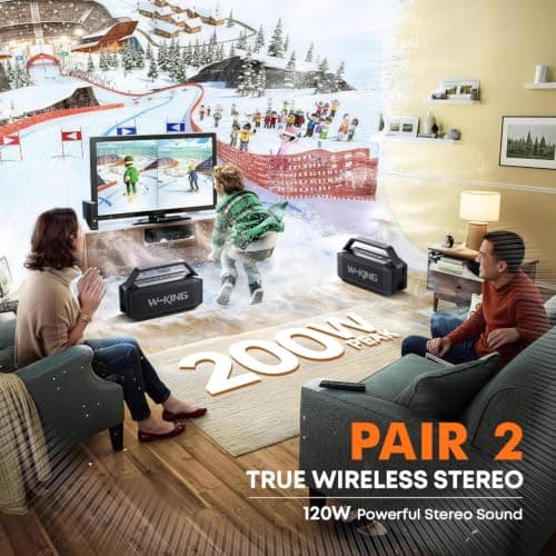 W-KING Loud Bluetooth Speaker, 100W PEAK IPX7 Portable Speakers Wireless — view 5