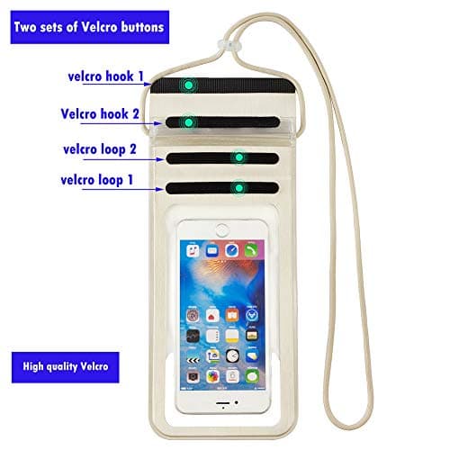 Baitoo Waterproof Phone Pouch,IPX8 Waterproof Phone Case Bag Holder for iphone 14 Pro Max/14 Plus/13 Pro Max/13 Pro/13/12/12 Pro Max/11/11 Pro Max/Xs Max/XR to 6.9" for Kayaking Swimming Beach(Gold) — view 3
