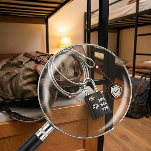 Backpacker's Journey TSA Lock Set with 1.5 m Steel Cable - Combination Locks for Rucksack, Suitcase and Bags — view 2